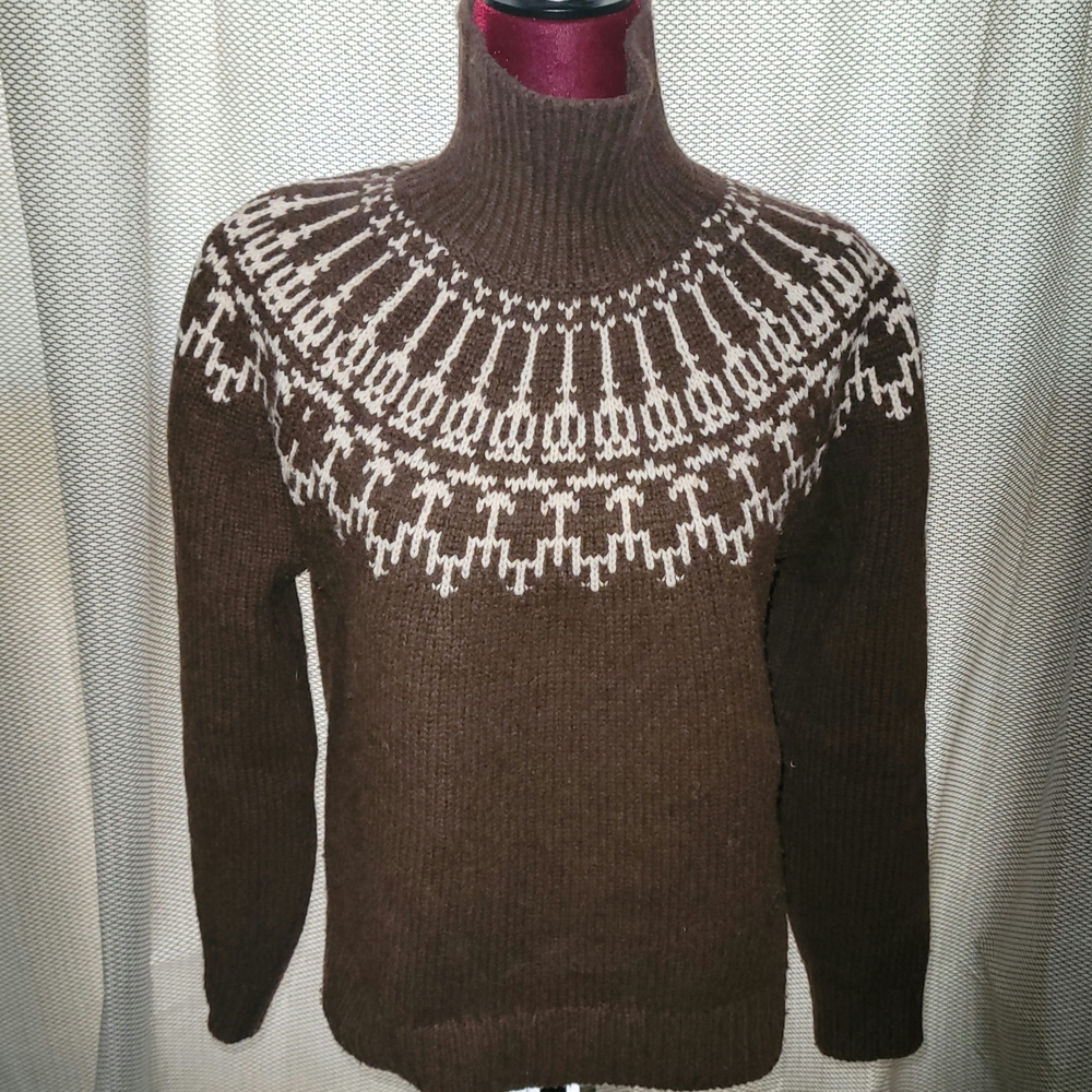 Tory Sport Womens Brown Patterned Sweater